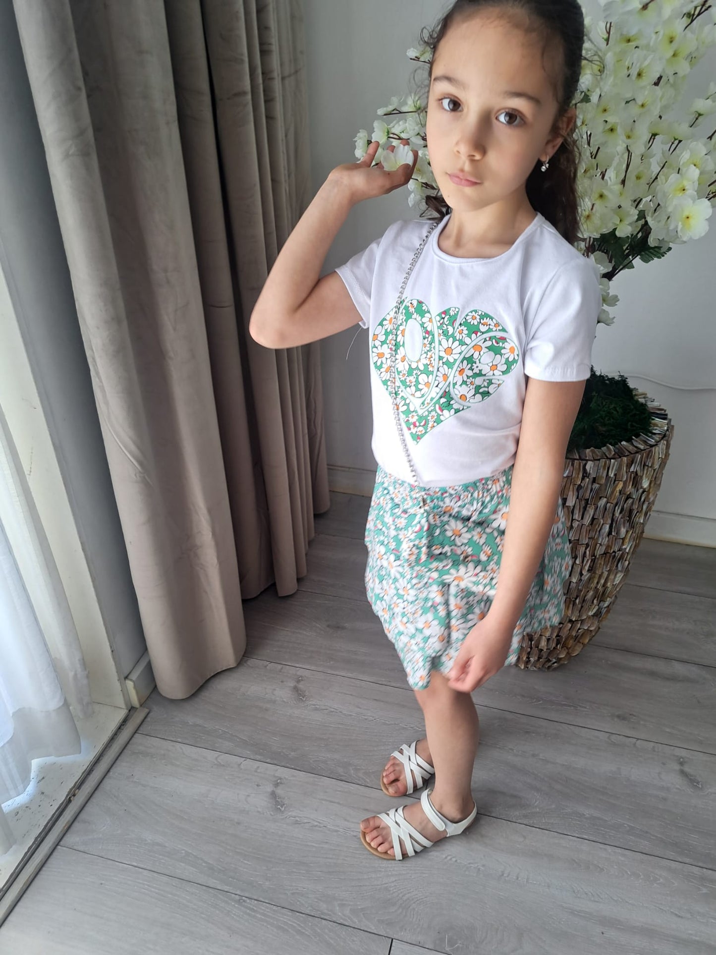 Zomersetje meisjes met tasje -  kinderkleding