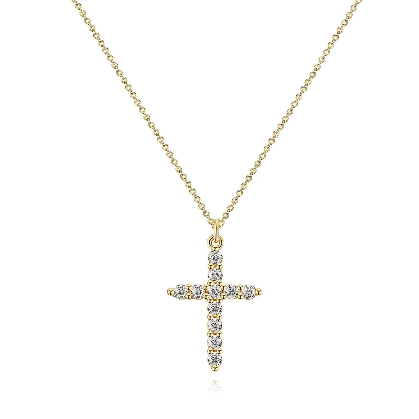 18K gold plated Stainless steel  Crosses necklace, Intensity