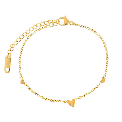 18K gold plated Stainless steel  Hearts bracelet, Intensity