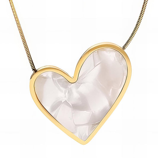 18K gold plated Stainless steel  Heart necklace, Intensity