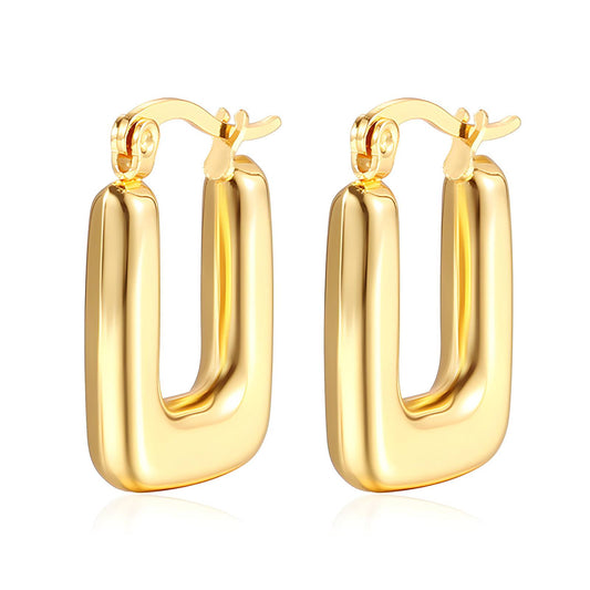 18K gold plated Stainless steel earrings, Intensity