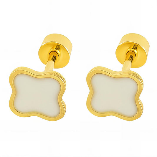 18K gold plated Stainless steel earrings, Intensity