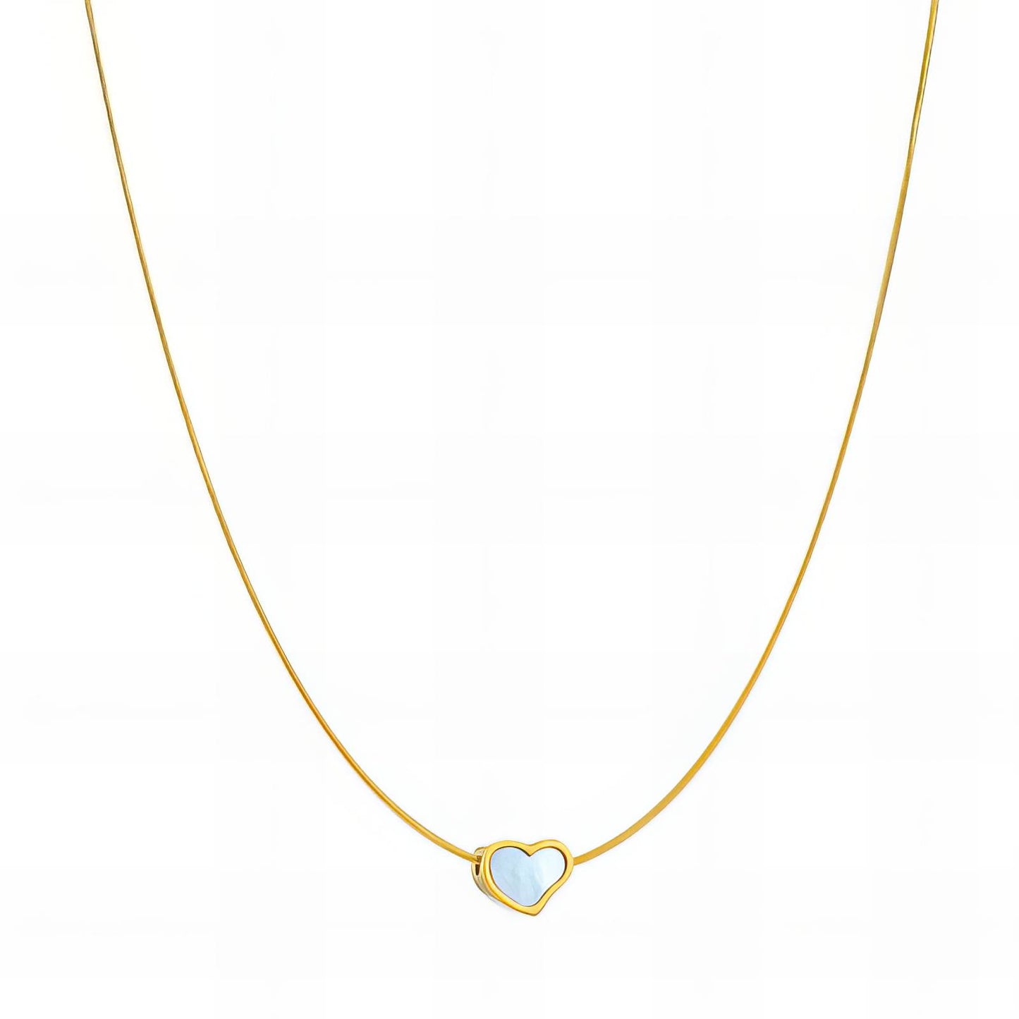 18K gold plated Stainless steel  Heart necklace, Intensity