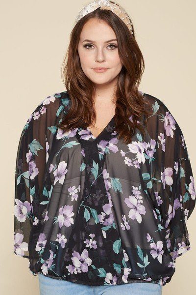 Bloemen blouse grote maten