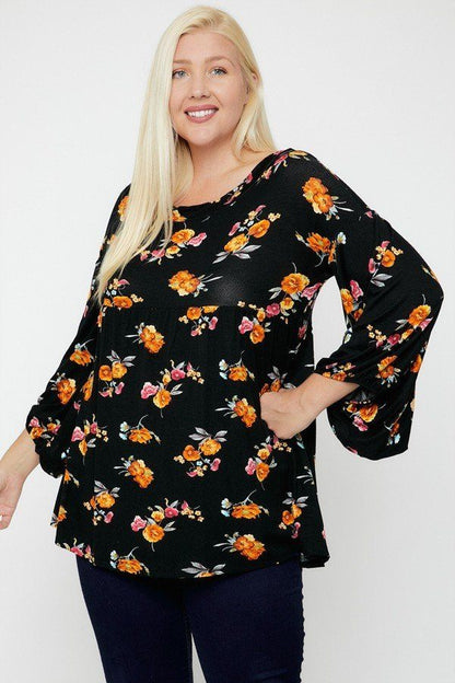 Tuniek met bloemen grote maten