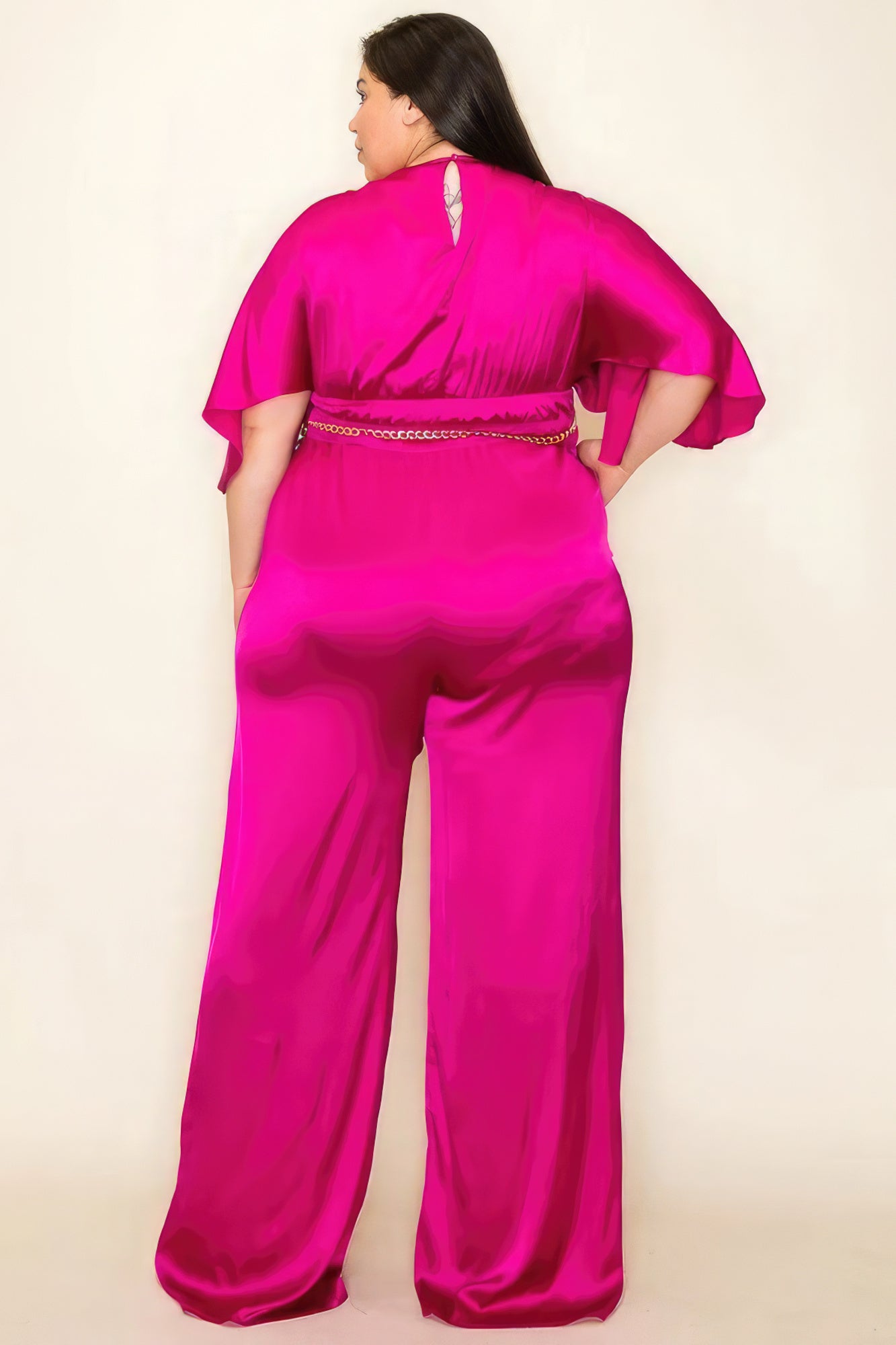 Satijnen jumpsuit grote maten